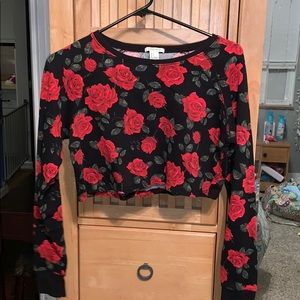 Forever 21 Rose Pattern Crop Top